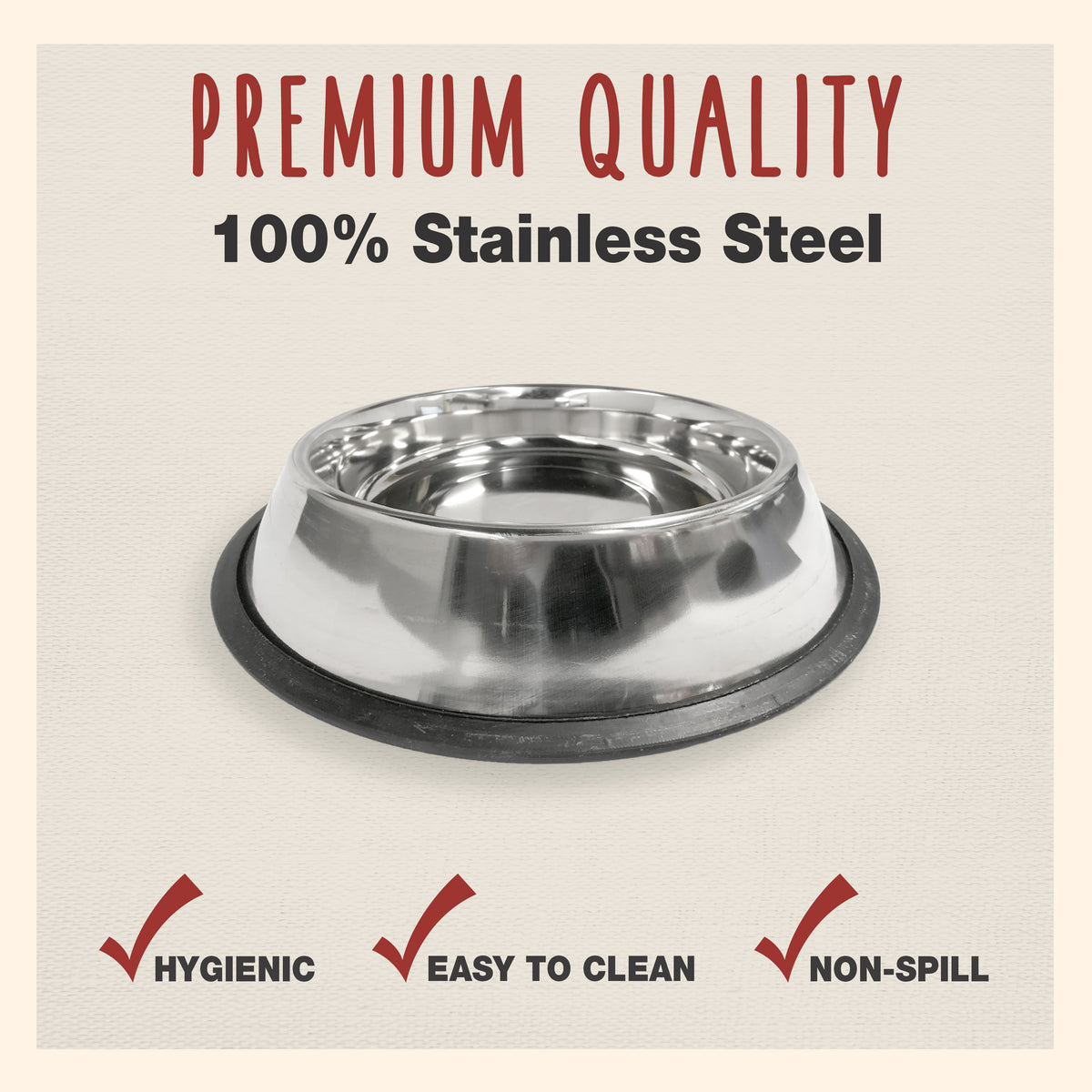 Cadet Stainless Steel No Spill Dog Bowls 96 Ounce