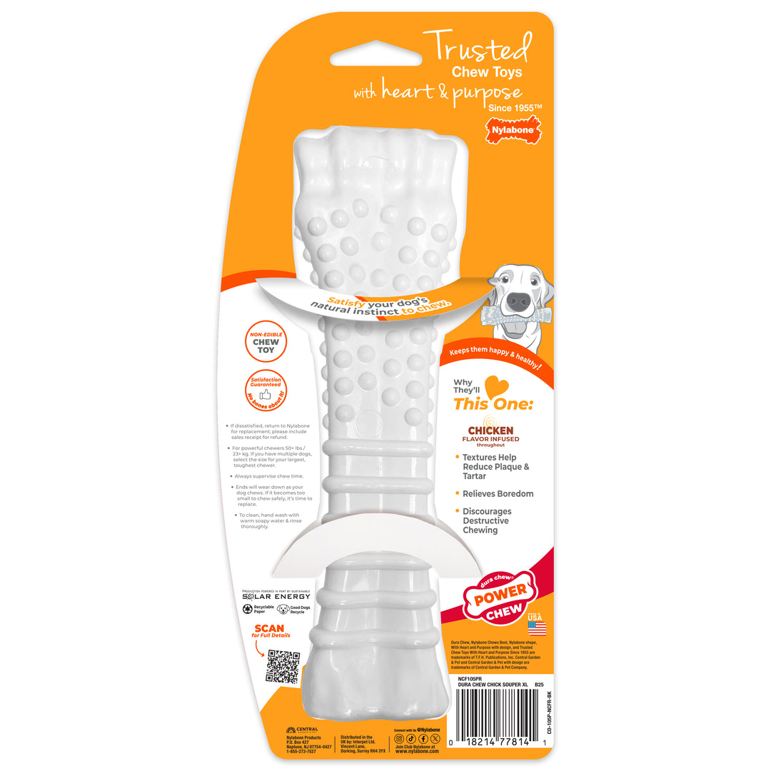 Nylabone Power Chew Textured Knuckle Bone Dog Chew Toy Chicken X-Large (1 Count)