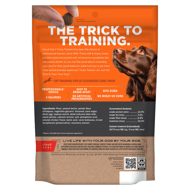 Cloud Star Tricky Trainers Grain Free Chewy Peanut Butter 12 oz - back