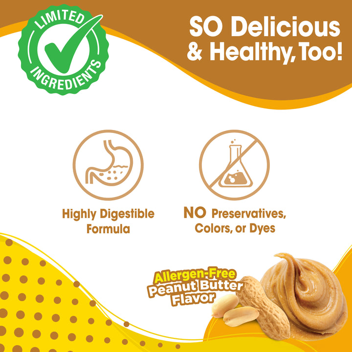 Nylabone Nubz Peanut Butter Dog Chew Treats Large (18 Count)