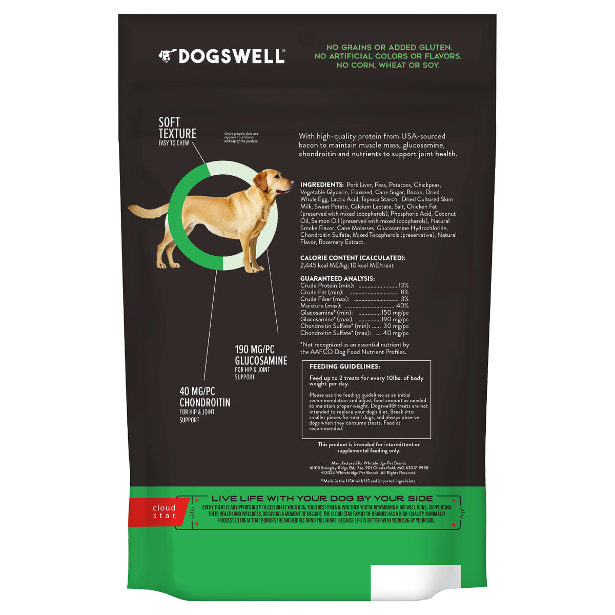 Dogswell Soft Chewy Hip Joint Bacon Dog Treat 14 oz