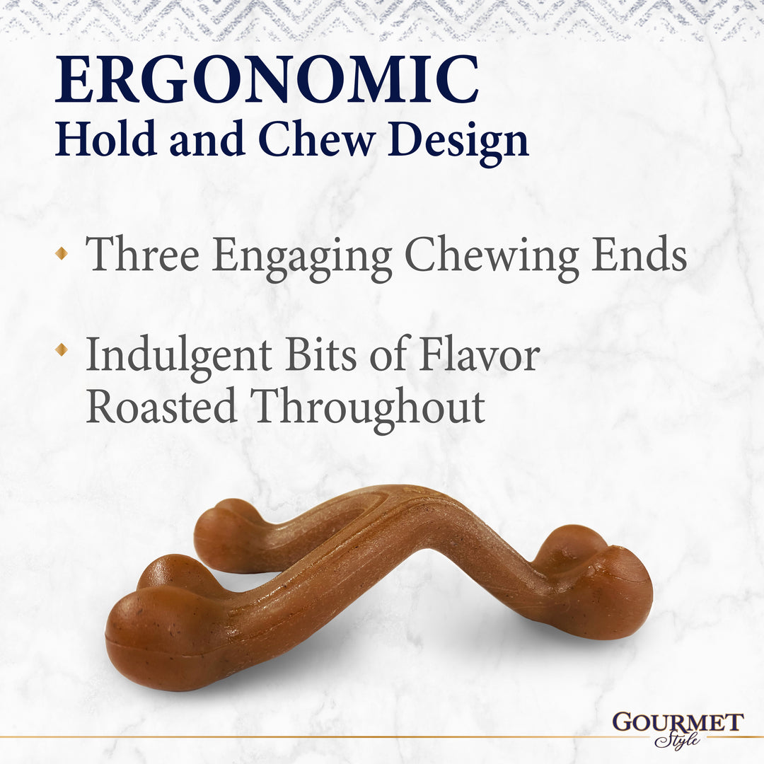 Nylabone Strong Chew Gourmet Style Wishbone Dog Chew Toy Bacon Large (1 Count)