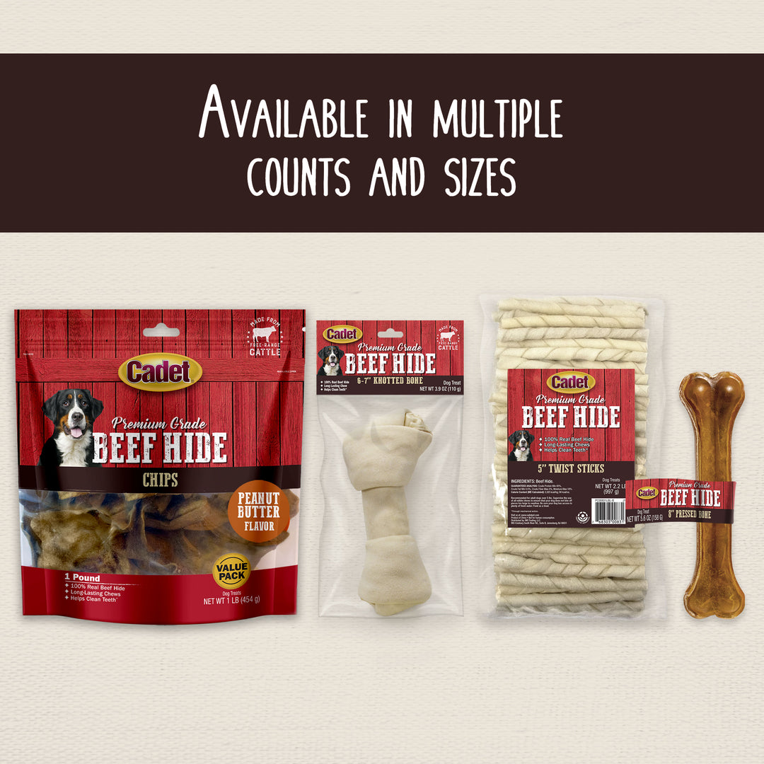 Cadet Munchy Beef Hide Sticks for Dogs 5 Inch (150 Count)