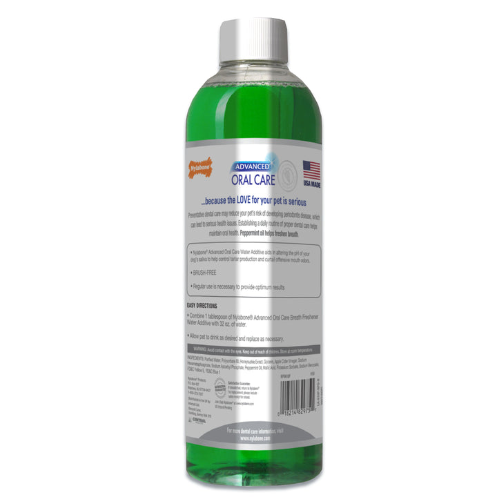Nylabone Advanced Oral Care Water Additive for Dogs Peppermint 16 Ounce (1 Count)