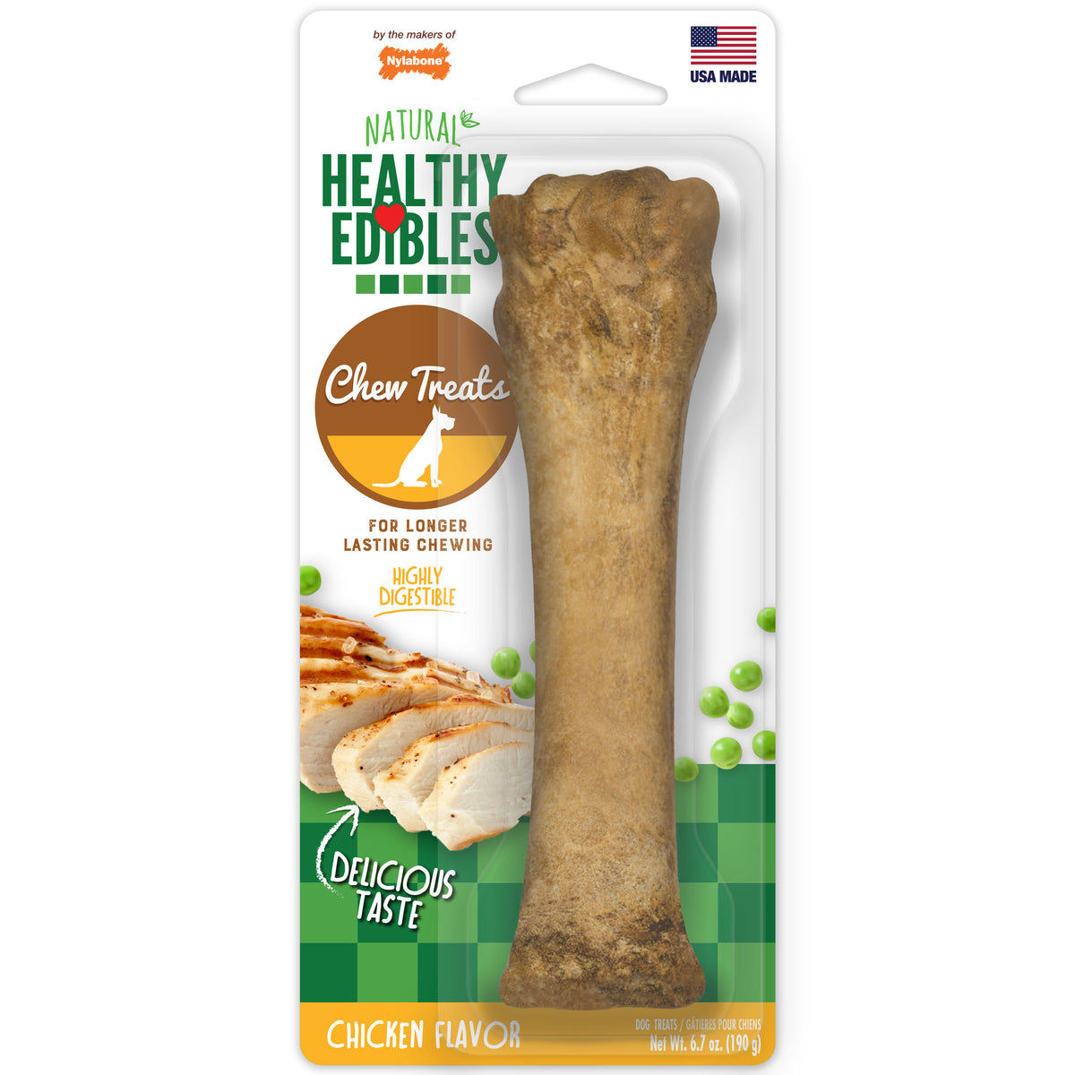 Nylabone Healthy Edibles All-Natural Long Lasting Chew Treats Chicken X-Large (1 Count)