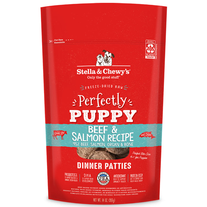 Freeze-Dried Perfectly Puppy Beef &amp; Salmon Patties - 14 oz